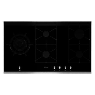 Neff T69S86N0 Series 4 Extra Wide Gas Hob on Black Glass with Stainless Steel Trim Neff T69S86N0 Series 4 Extra Wide Gas Hob on Black Glass with Stainless Steel Trim